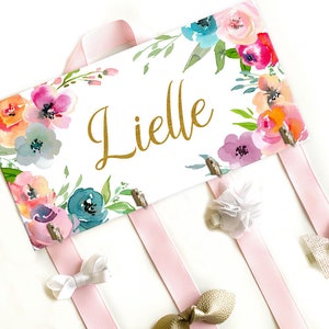 Personalized Hair Bow and Headband Holder, Custom Floral Bow Holder, Flower Bow Holder, Hair Clip Holder