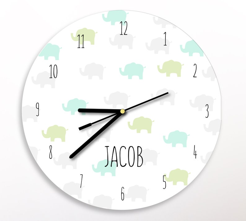 Elephants Kids Wall Clock Modern Children S Elephant Safari Nursery Kid Animal