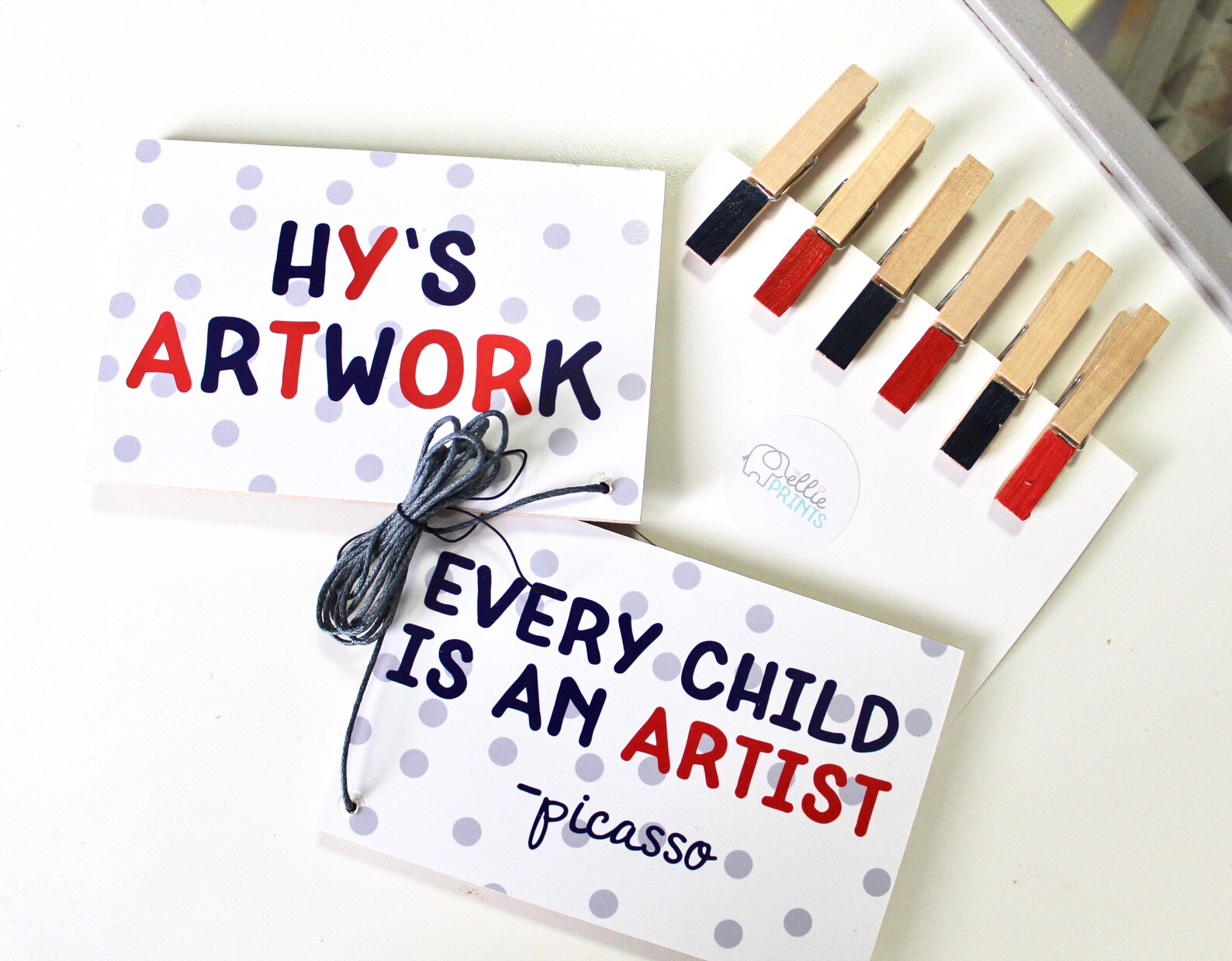 Kid's Art Display Hanger Personalized Art Hanger Etsy