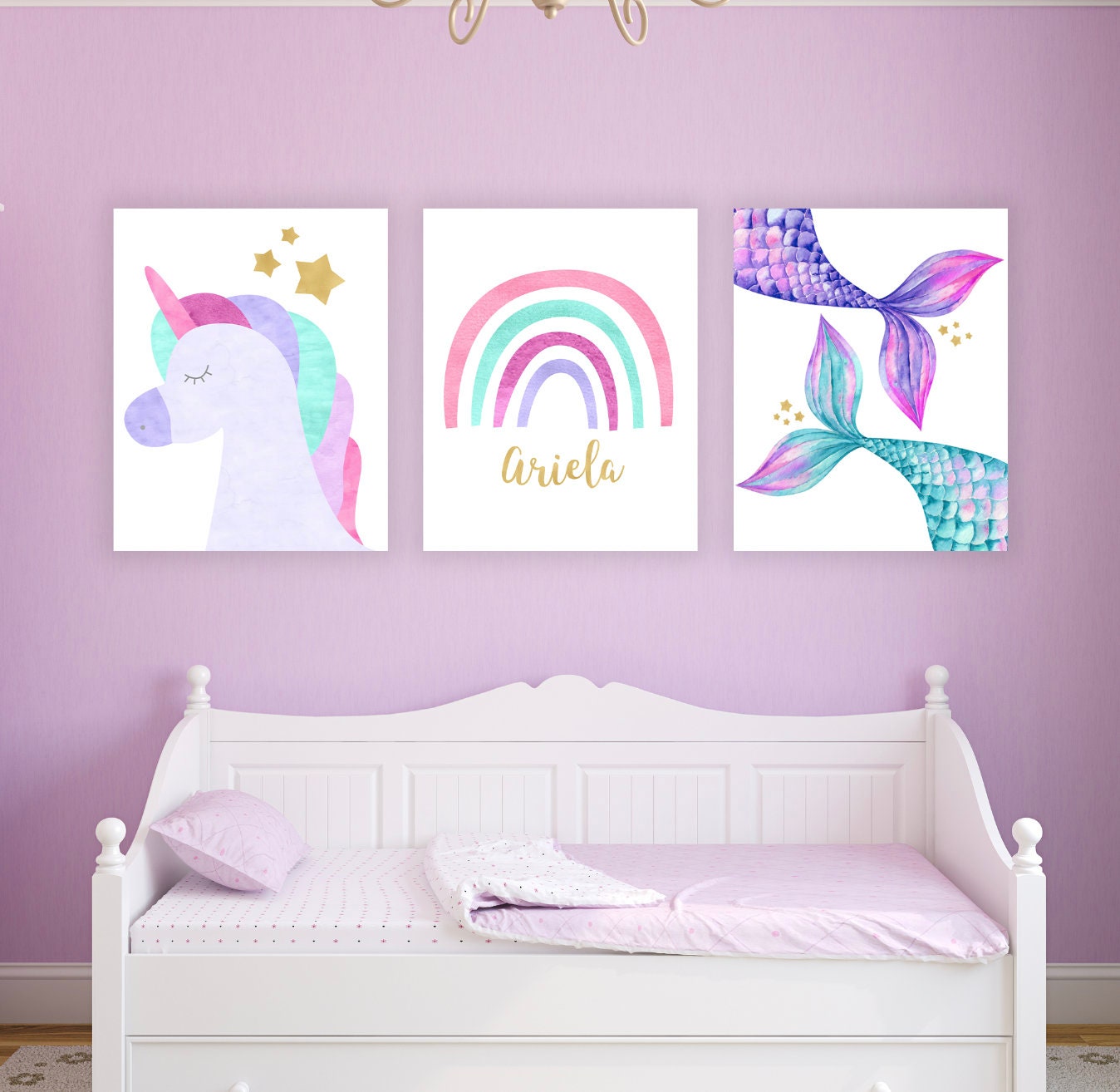 Digital Unicorn wall art for girls room letter size. girly wall art printable unicorn wall art ...
