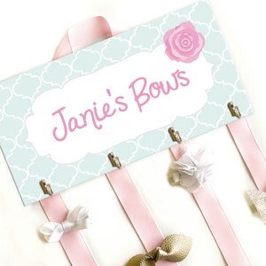 Hair Bow Holder plus Headband Hanger, Custom Bow Holder, Rose Bow Holder, Flower Bow Hanger, Hair Bow Organizer, Girl&#39;s Headband Holder