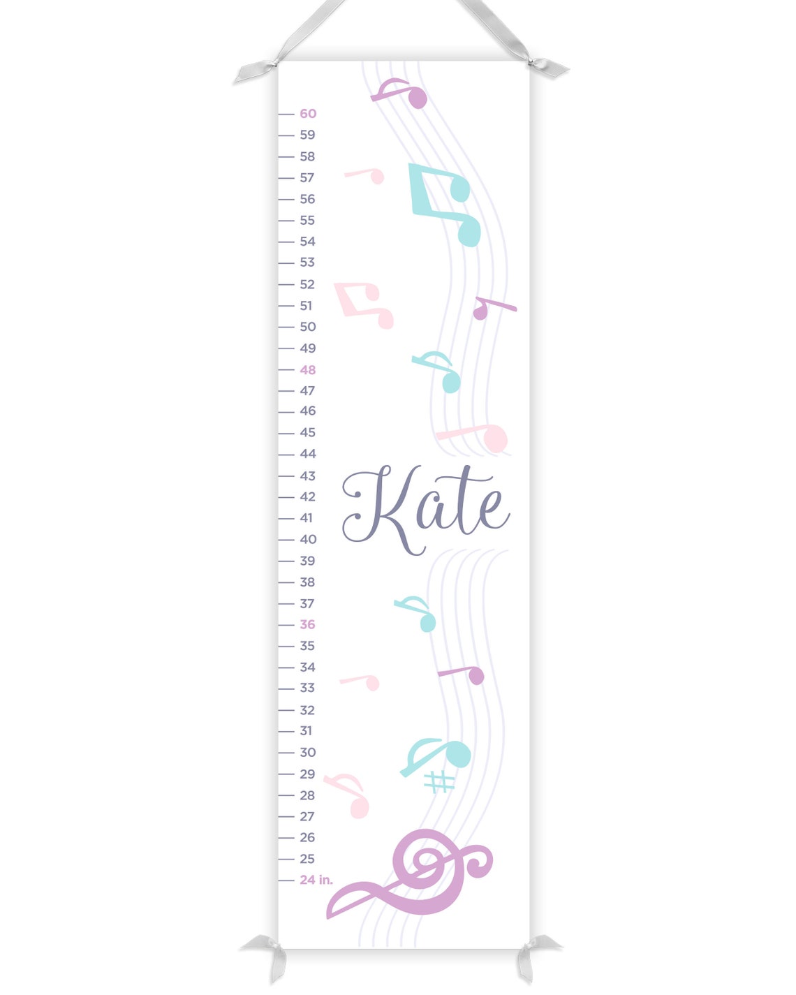 Personalized Music Growth Chart Music Notes Growth Ruler Etsy