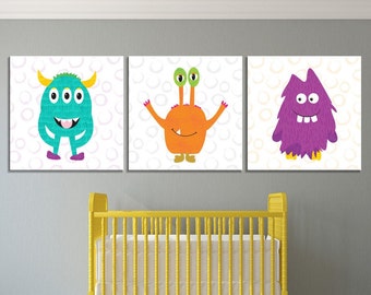 Monster Nursery Art, Monster Nursery Decor, Cute Monster Prints, Monster Wall Art, Monster Canvases, Monster Printable, Little Monsters