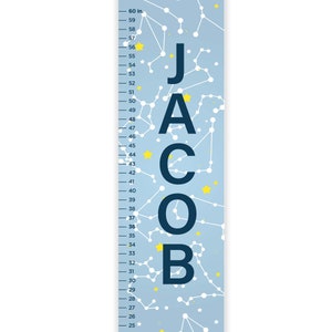 Constellation Zodiac Growth Chart, Constellation Nursery Art, Personalized Zodiac Growth Chart, Outer Space Growth Chart, Stars Height Chart
