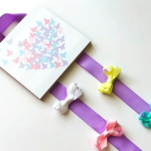 Personalized Hair Bow Holder, Custom Heart Bow Holder, Butterflies Bow Holder, Hair Clip Holder, Small Bow Holder, Personalize Colors