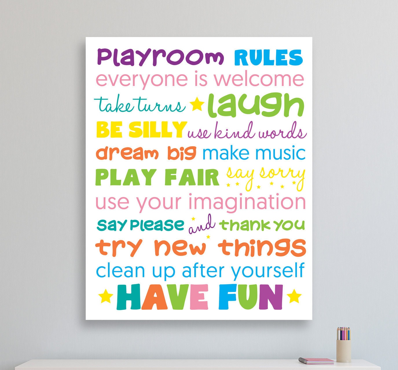 Playroom Rules Print Playroom Wall Art Playroom Rules Etsy