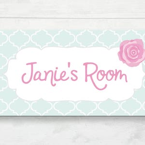 Rose Door Sign, Bloem Deur Teken, Kid&#39;s Door Sign, Girl&#39;s Door Plaque, Flower Theme Nursery, Rose Nursery Decor, Gepersonaliseerde Deur Plaque
