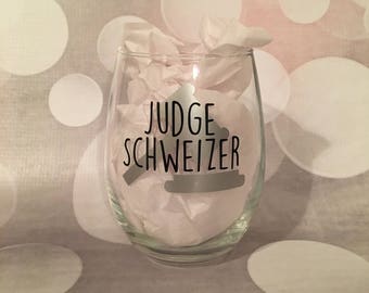 Personalized Judge Glass; Judge Glass; Court Glass