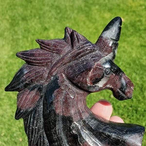 Chunky Garnet Unicorn - Physical Love, Passion, Connected to the Present - Firework Garnet Crystal Unicorn Healing Gemstone Statement