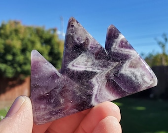 Dream Amethyst Mountain Carving - Calming, Energetic Protection, Positivity, Divine Love - Purple Amethyst Crystal Scenic Landscape Gem
