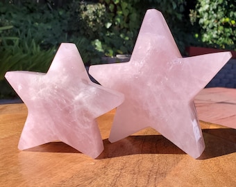 Chunky Rose Quartz Standing Star - Unconditional Love, Compassion, Forgiveness - Pink Crystal Star Healing Crystals Gemstones