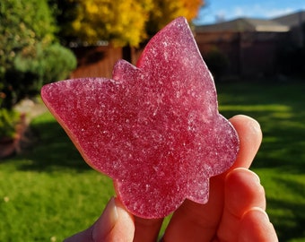 Flashy Strawberry Quartz Butterfly - Love, Gratitude, Generosity - Quartz Butterfly Carved Stone Healing Crystals Tanzberry Carving