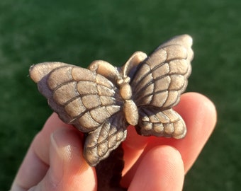 Small Silver Sheen Obsidian Butterfly - Self Reflection, Release Negative Energies - Obsidian Black Crystal Butterfly Healing Gemstones