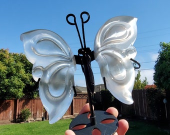 Selenite Butterfly Wings on Stand - Tranquility, Blessings, Love & Light - Satin Spar Selenite Wings Healing Stone Crystals