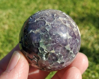 Grape Agate Sphere - Psychic Protection, Dreams, Intuition - Agate Crystal Ball Healing Crystals Gemstones