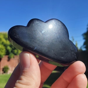 Obsidian Cloud - Self Reflection, Release Negative Energies - Standing Obsidian Black Cloud Carving Crystal Healing Gemstone