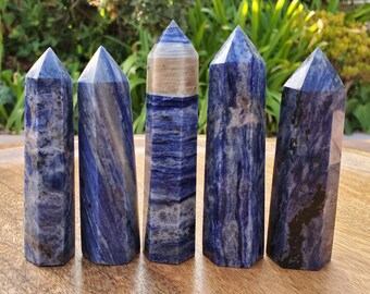 Sodalite Tower - Logic, Insight, Connection - Sodalite Generator Blue Point Healing Crystal Gemstone