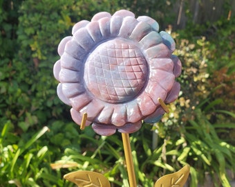 Ocean Jasper Sunflower - Strength, Renewal, Tranquility - Jasper Crystal Flower Carving Healing Crystals Gemstones