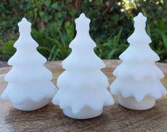 White Jade Tree - Peaceful, Calm, Love Energy - 3" White Christmas Tree Carving Healing Gemstones