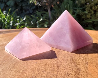 Rose Quartz Pyramid - Unconditional Love, Compassion, Forgiveness - Pink Crystal Pyramid Carving Healing Crystal Gemstones