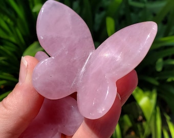 3D Rose Quartz Butterfly - Unconditional Love, Passion, Forgiveness - Pink Crystal Butterfly Stone Healing Crystals Gemstones