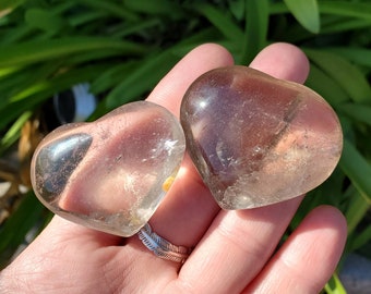 Cute Smoky Quartz Heart - Protective, Filters Out Bad Energy - Smokey Quartz Crystal Heart Stone Healing Gemstones Puffy Corazon