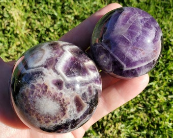 Dream Amethyst Spheres - Calming, Protection, Positivity - Purple Amethyst Crystal Ball Healing Gemstones