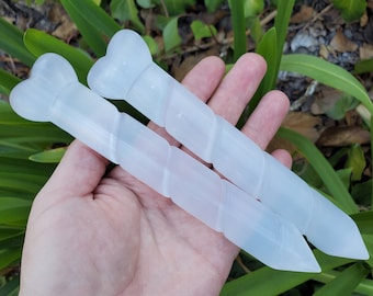 Heart Selenite Wand - Tranquility, Blessings, Love & Light - Satin Spar Selenite Magic Wand Healing Stone Crystals
