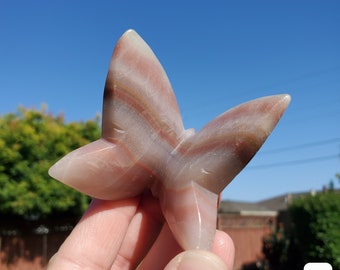 Pink Banded Calcite Butterfly - Emotional Healing, Pure Love, Happiness, Soothing - 3D Crystal Butterfly Stone Healing Crystals Gemstones
