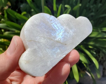Flashy Moonstone Cloud - Uplifting, Raises Vibration, Feminine Energy, Empowering - Gold & Blue Flashy Crystal Moon Healing Gemstone