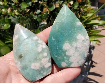 Green Flower Agate Flame - Gentle, Nourishing, Growth, New Beginnings - Flower Agate Crystal Flame Healing Gemstone