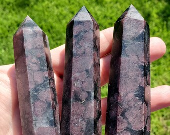 Garnet Tower - Physical Love, Passion, Connected to the Present, Find Your Purpose - Garnet Crystal Point Stone Gemstone