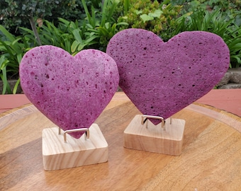 Big Chunky Glowing Honeycomb Ruby Heart (with UV light) - Energy, Strength, Power, Vitality - Corundum Ruby Crystal Heart Healing Gemstone