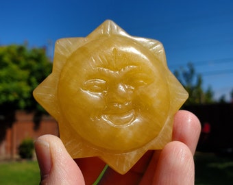 Orange Calcite Sun - Confidence, Self-Esteem, Creative & Sexual Energy - Calcite Crystal Sun Healing Crystals Gemstones