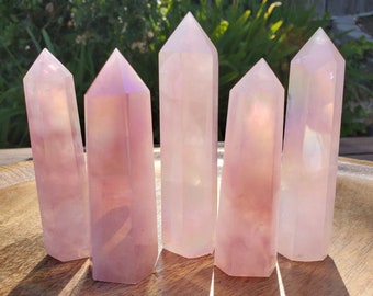 Aura Rose Quartz Tower - Unconditional Love, Compassion, Self Love - Angel Aura Pink Crystal Generator Healing Gemstones