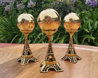 Pyrite Sphere on Gold Paris Stand - Blocks Negativity, Boost Personal Power - 1.5" Pyrite Sphere on Stand Healing Gemstone