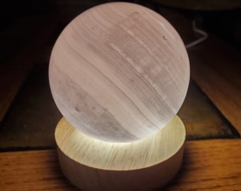 Pink Calcite Accent Light - Emotional Healing, Pure Love - Pink Mangano Crystal Lamp, Night Light, Mood Light, Bedroom, Living Room