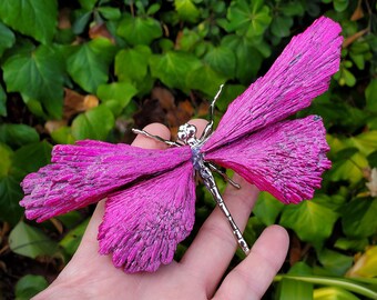 Pink Aura Kyanite Dragonfly - Calming, Clarity, Connection, Communication, Balances Chakras - Pink Dragonfly Healing Gemstone