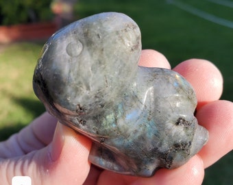 Labradorite Dinosaur - Awareness, Connection, Intuition - Crystal Dinosaur Carving Labradorite Healing Crystal Gemstone
