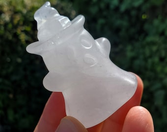 Milky Quartz Ghost - Counteracts the Negative, Energizes Positive Energy, Cleanses Your Aura - Quartz Crystal Ghost Halloween Decoration