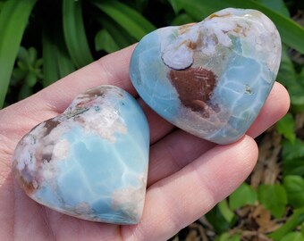 Green Flower Agate Heart - Gentle, Nourishing, Growth, New Beginnings - Heart Crystal Agate Stone Healing Gemstones