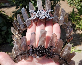 Smoky Quartz Crown - Protective, Grounding, Filters Out Bad Energy - Smokey Quartz Goddess Crown Healing Crystals Gemstones
