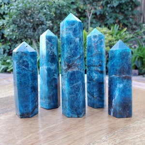 Blue Apatite Towers - Intuition, Mental Clarity, Manifestation - Blue Generator Crystal Tower Stone Healing Crystals
