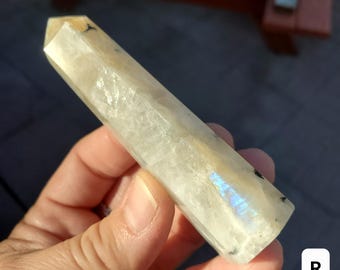 Gold Flash Moonstone Tower - Uplifting, Feminine Energy, Empowering - Flashy Moonstone Crystal Healing Point Gemstone