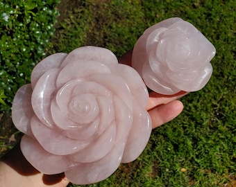 Big Rose Quartz Flower - Unconditional Love, Compassion, Self Love - Pink Crystal Rose Stone Healing Crystals Gemstone Statement