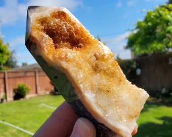 Sphalerite Druzy Tower - Protection, Grounding, Energy, Strength, Confidence - Pink Druzy Crystal Point Healing Gemstone