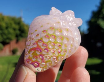 Aura Rose Quartz Strawberry - Unconditional Love, Compassion, Kindness - Aura Pink Crystal Berry Healing Gemstone