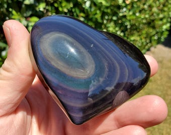 Rainbow Obsidian Heart - Emotional Healing, Release The Negative & Replace with Positive - Obsidian Black Heart Healing Crystals Gemstones