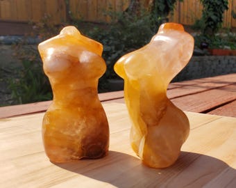 Golden Healer Female Body Figure - Balance, Power, Energizing, Grounding - Gold Crystal Model Gemstone