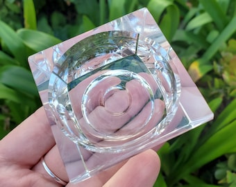 Square Glass Sphere Stand | Use Stand Two Ways | Will Hold Any 2" to 5" Sphere - Stand ONLY - Crystal Ball Stand Holder Display